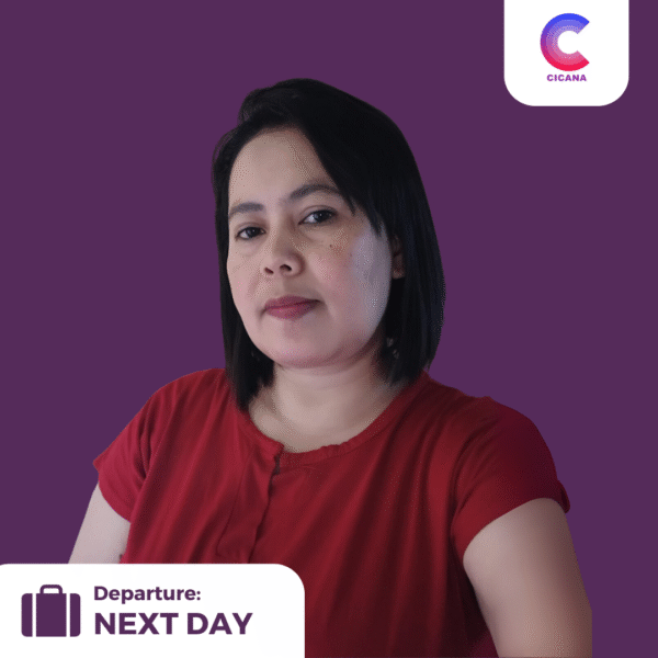 Euis Nur Latifah, 38 Tahun, Asal Pandeglang, Caregiver, Pengalaman 5tahun, Gaji 3.3jt (Gaji belum termasuk uang cuti), Mudik1 tahun sekali