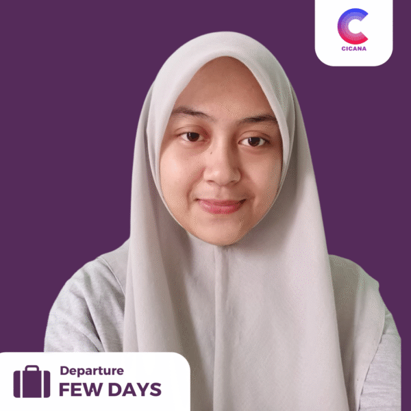 Mayang Yuliasari Suhenda, 22 Tahun, Asal Majalengka, Perawat lansia, Pengalaman 2 Tahun, Gaji 3.2jt (Gaji belum termasuk uang cuti), Mudik 1 Tahun Sekali