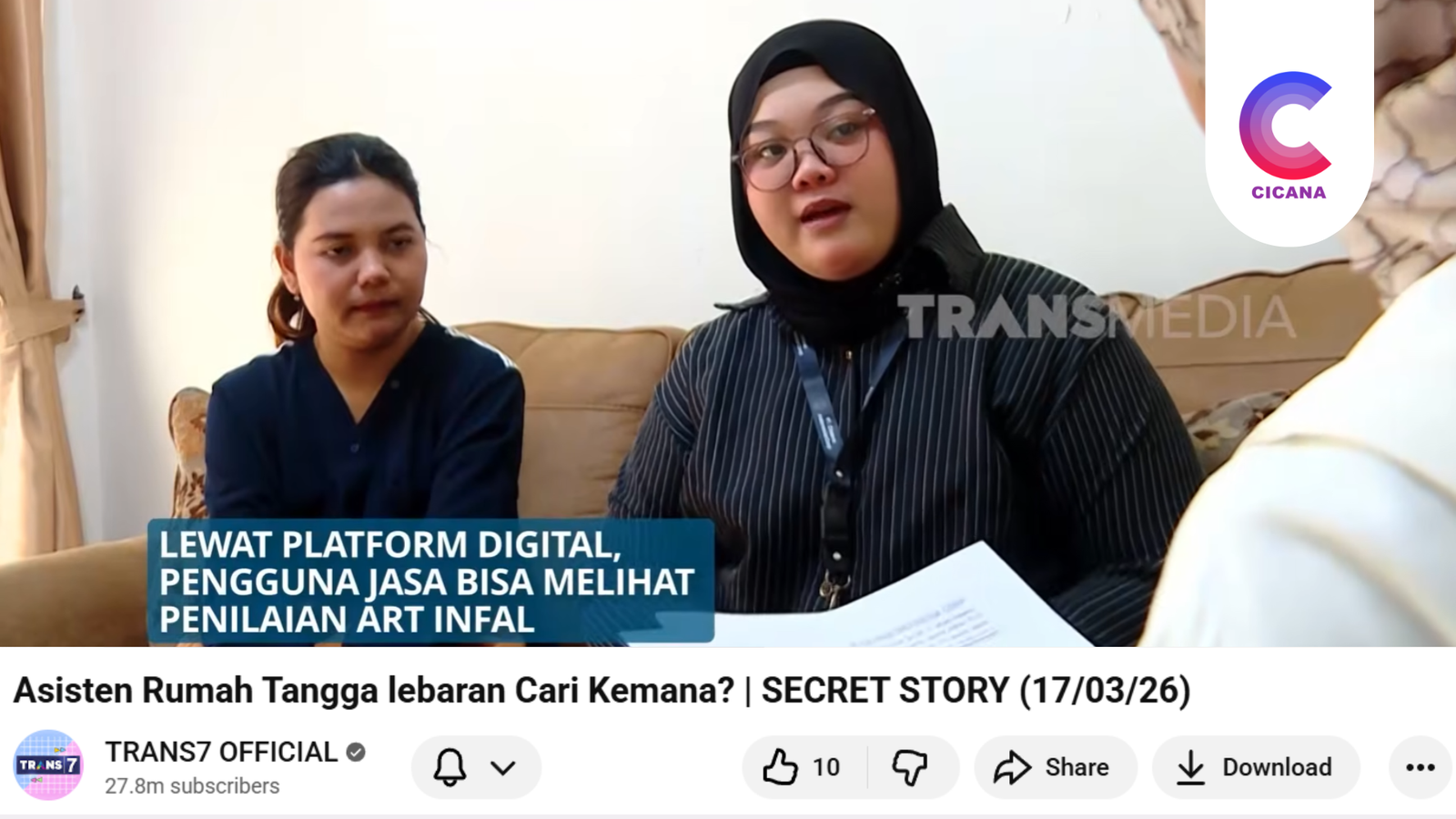 ART infal Lebaran dengan sistem kerja harian